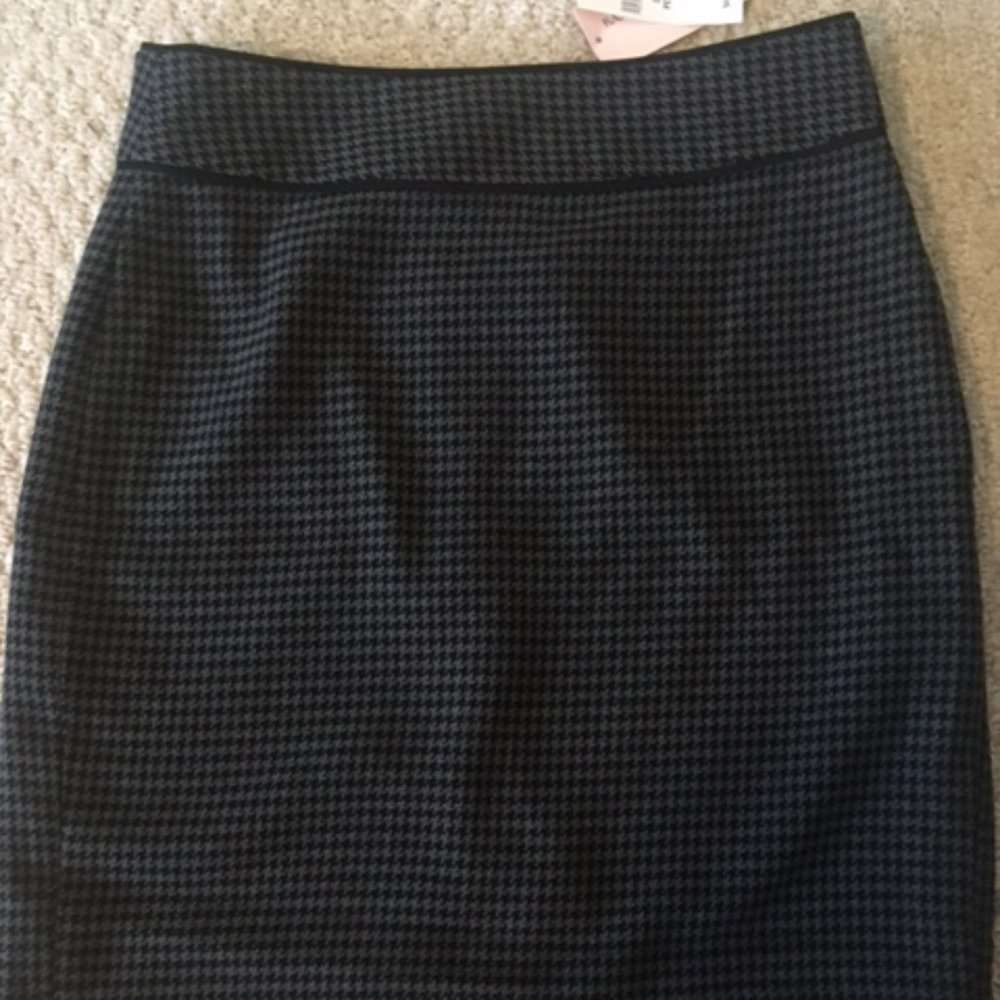Black and Gray Herringbone Mini Skirt